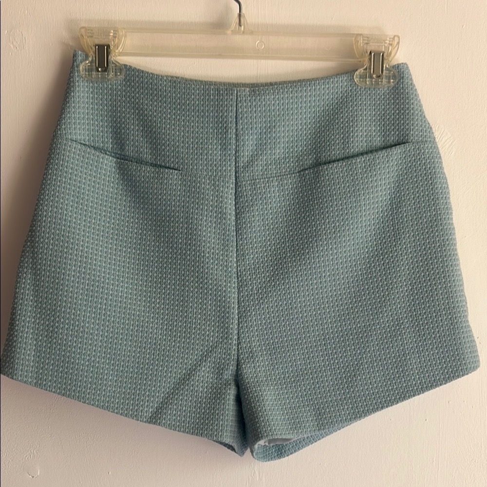 High Waist Blue Tailored Shorts
